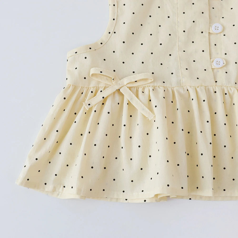Girls' Polka Dot Top & Wide-Leg Pants Set - Kindle Kids ABC
