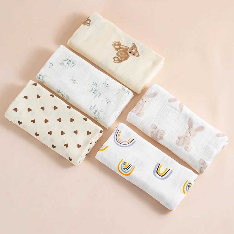 2-Layer Cotton Muslin Baby Swaddle Blanket - Kindle Kids ABC