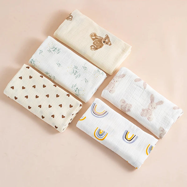 2-Layer Cotton Muslin Baby Swaddle Blanket - Kindle Kids ABC