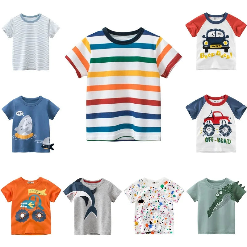 Kids' Korean-Style Striped T-Shirt – Short-Sleeve Cotton Tee | 2–9Y - photo 1