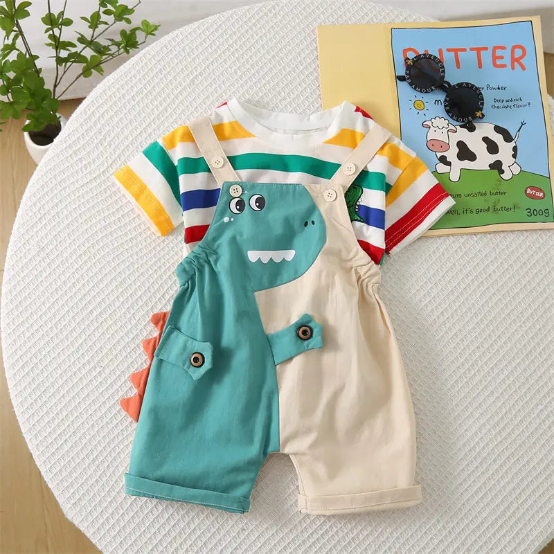 Boys Summer 2-Piece Set – Dinosaur Print T-Shirt & Shorts | 80–120cm - photo 4
