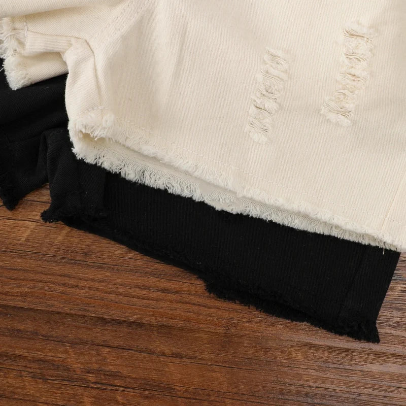 Girls Black White Cotton Shorts Soft Elastic Loose - photo 5