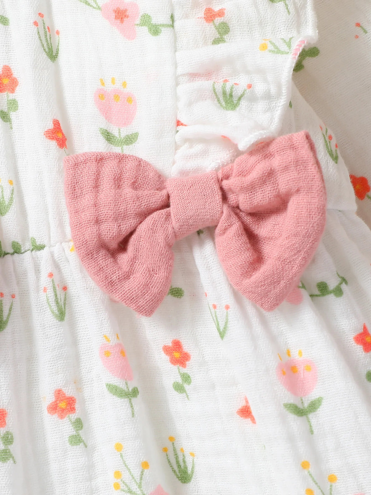 Floral print long-sleeve baby jumpsuit set with headband, newborn girl - Kindle Kids ABC - view 3