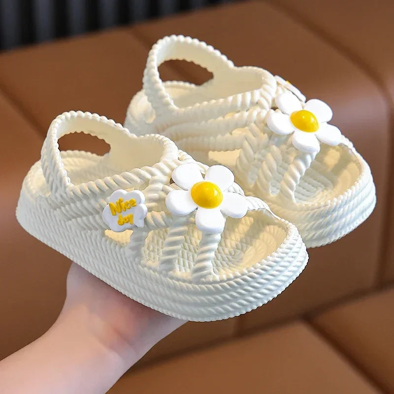 Girls Flower Summer Sandals - Lightweight Non-Slip Age 2-8 - photo 9