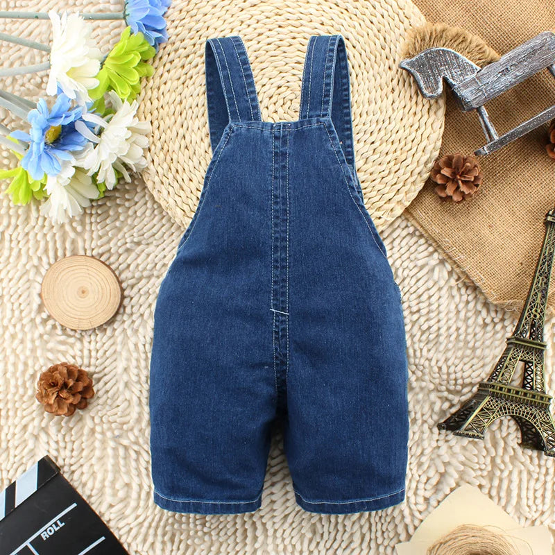 Toddler Denim Suspender Shorts — Summer Jumper Overalls | 0–7Y