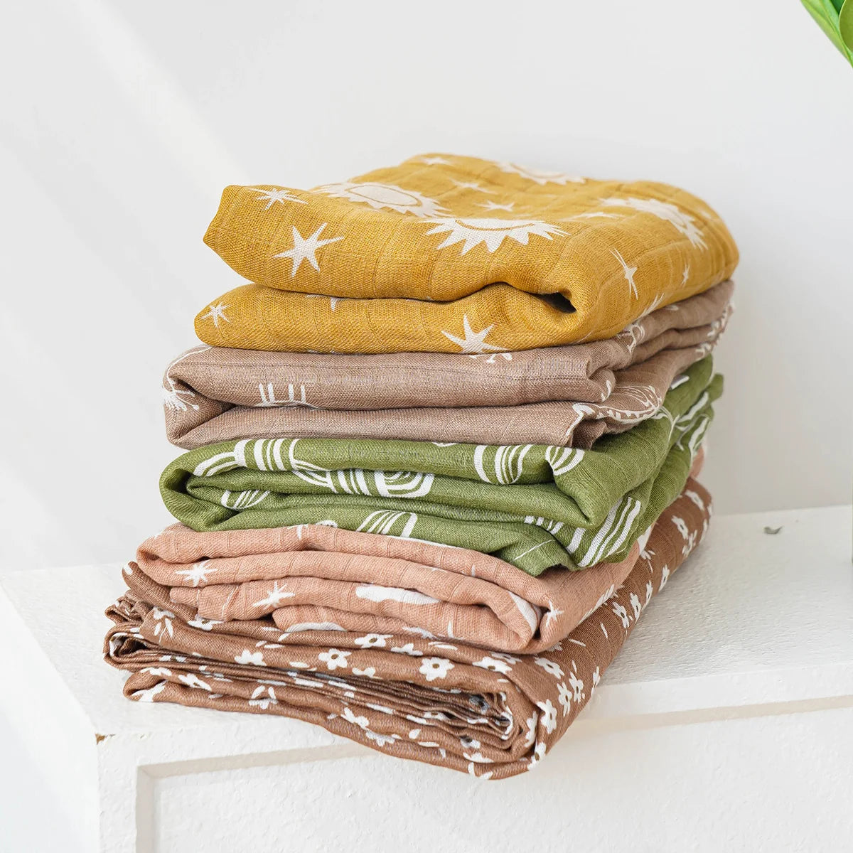 120x110cm 2-Layer Cotton Muslin Baby Swaddle - Kindle Kids ABC - view 5