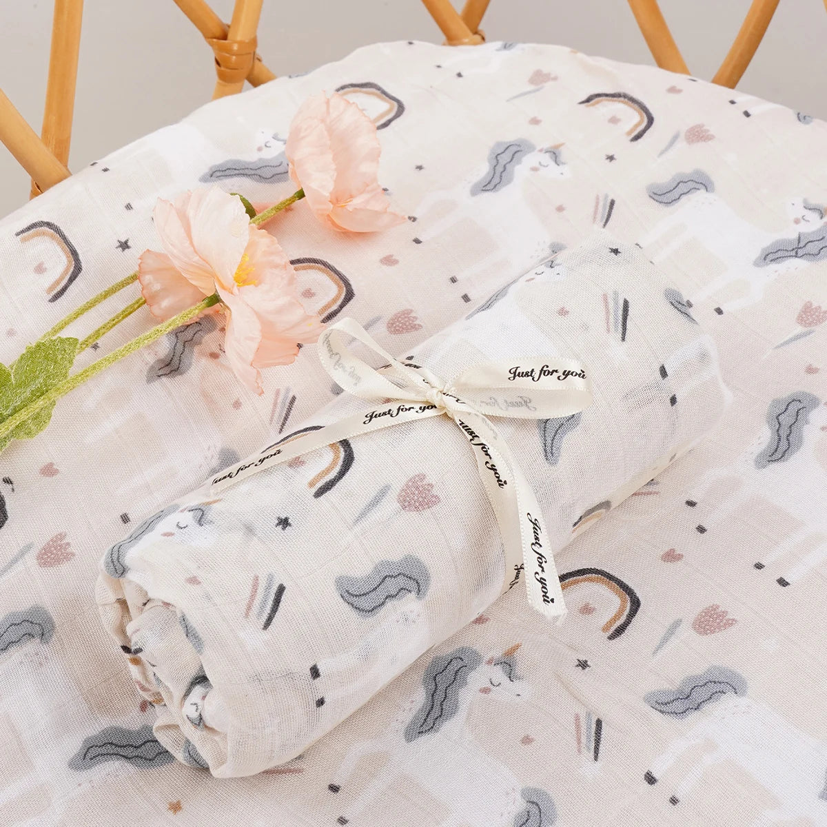 Bamboo Cotton Muslin Baby Swaddle Blanket - Kindle Kids ABC