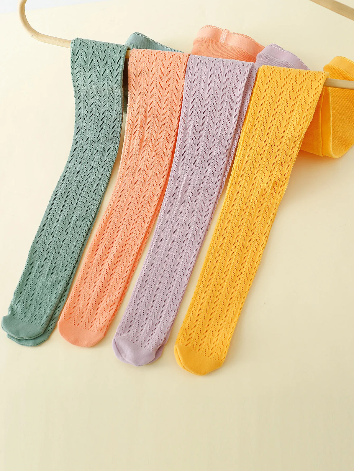 Girls Cotton Mesh Tights — Fishnet Vintage Pantyhose | 6M–7Y