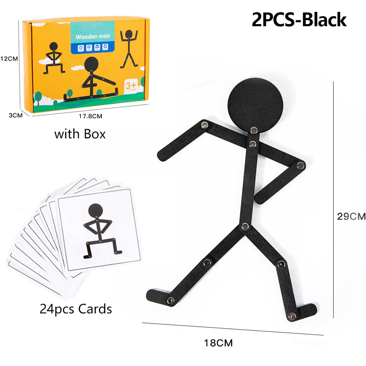 Montessori Poseable Stick Figure & Pose Cards — photo 8