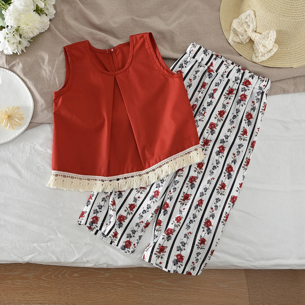 Girls' Polka Dot Top & Wide-Leg Pants Set - Kindle Kids ABC