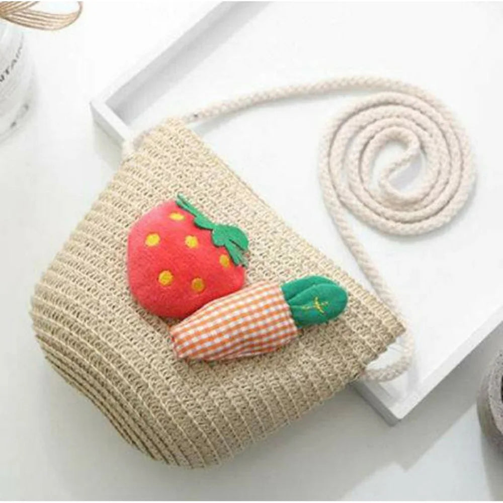 Girls' Straw Crossbody Bag — Natural Woven — photo 12