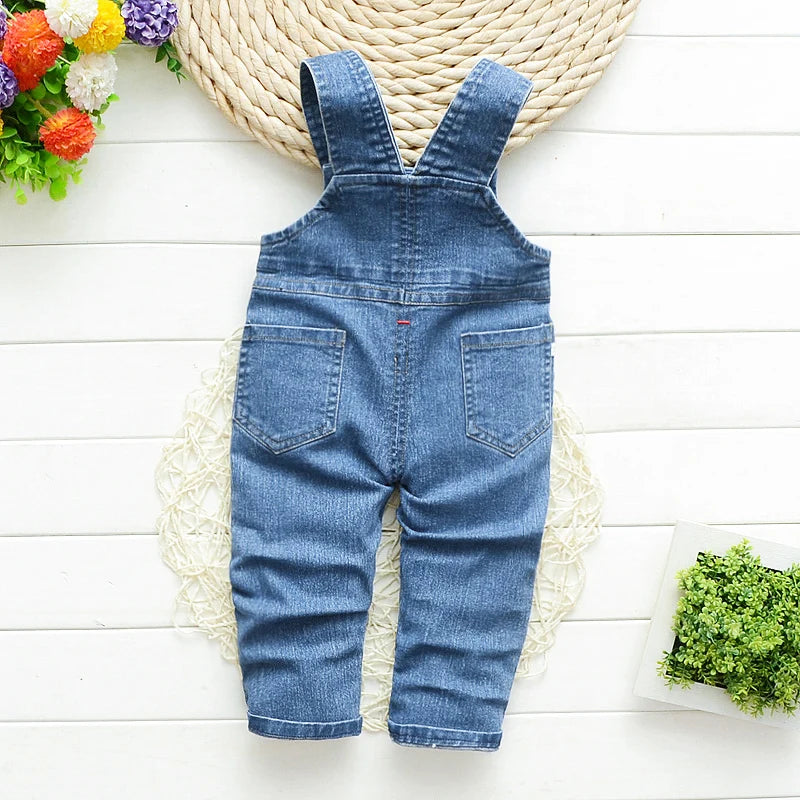 Toddler Denim Suspender Overalls — Soft Jeans Dungarees | 0–4Y