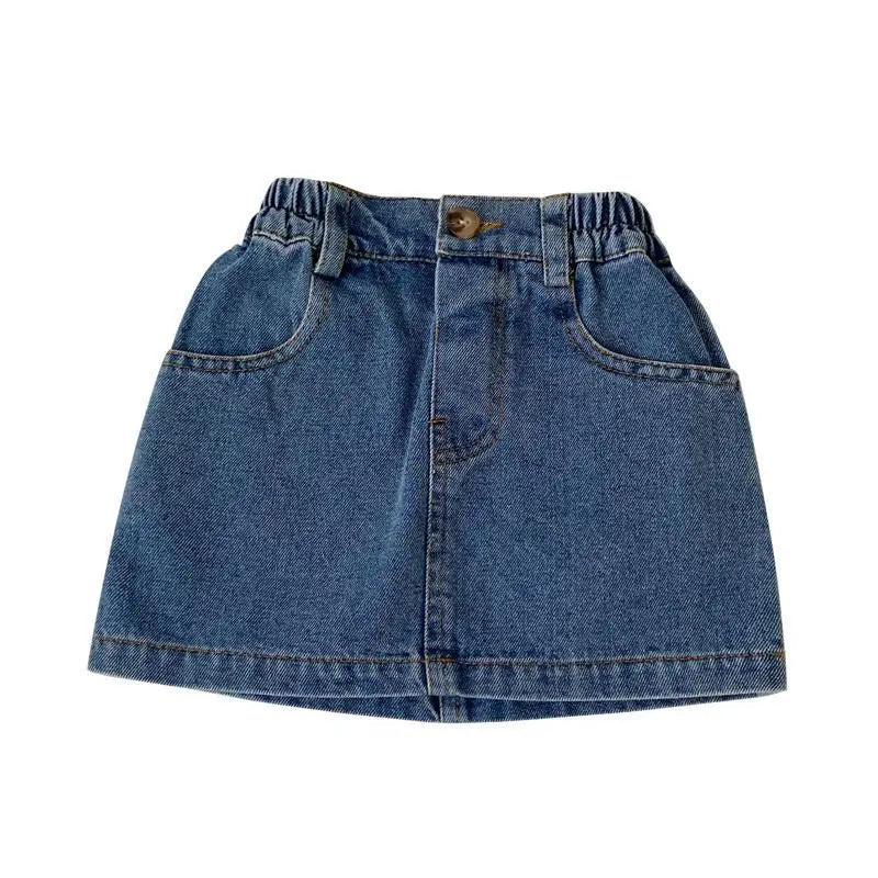 Girls denim A-line skirt, elastic waist detail — Kindle Kids ABC