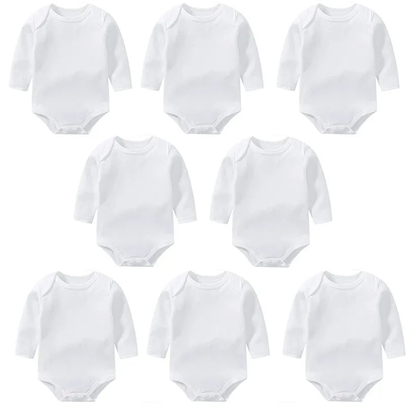 Baby 100% cotton white bodysuit multipack long sleeve