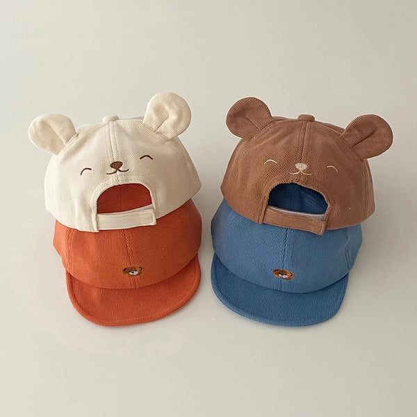 Baby Cotton Bear Baseball Cap — Cute Sun Hat with Ears | 0–7Y