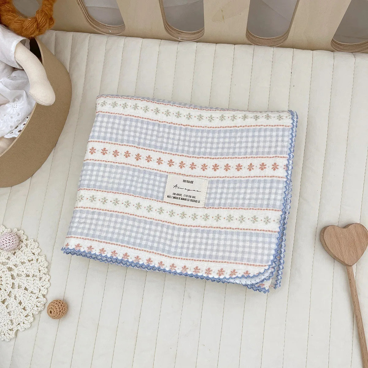 Floral Cotton Muslin Baby Swaddle Blanket - Kindle Kids ABC - view 16
