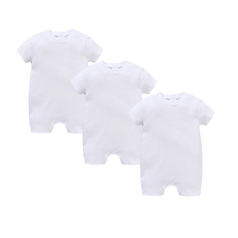 Unisex Cotton Baby Romper Bodysuit 0-12M Solid Colours Short Sleeve - photo 8