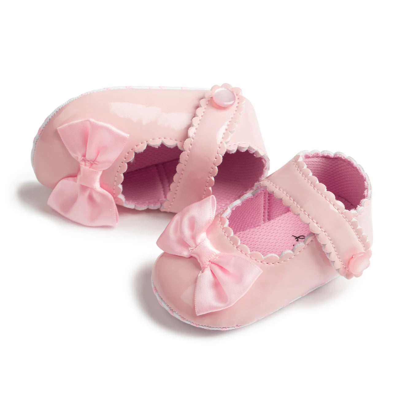 Baby Girl Bow-Knot Flat Shoes – Soft PU Leather, Non-Slip Sole, 0–18 Months