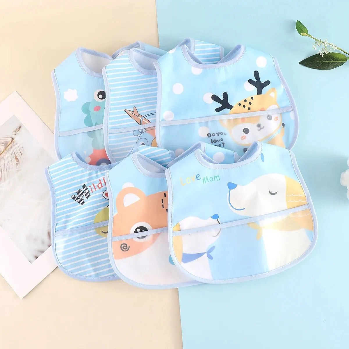 Baby Cartoon Animal Bibs – 3pcs/5pcs Waterproof Set | 0–3Y - photo 15