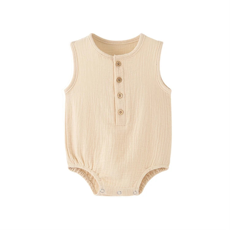 Baby Cotton Romper – Soft & Breathable Summer Bodysuit (0–24M)