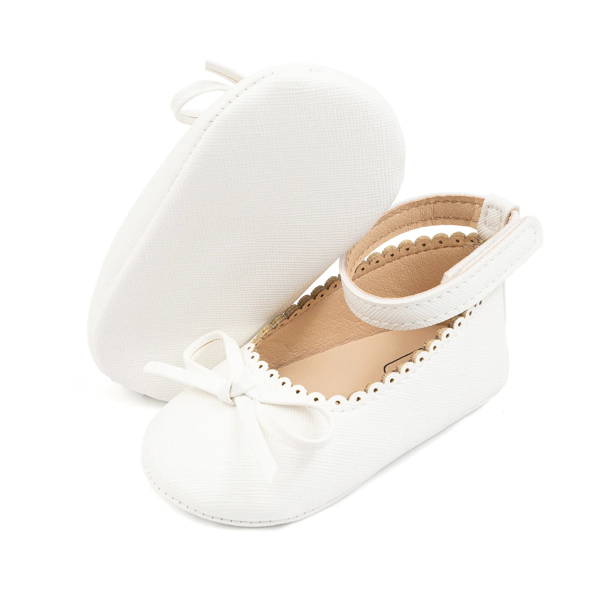 Baby Girls' Leather First Walker Shoes – Soft Sole Bow Flats (0–18M) - photo 8