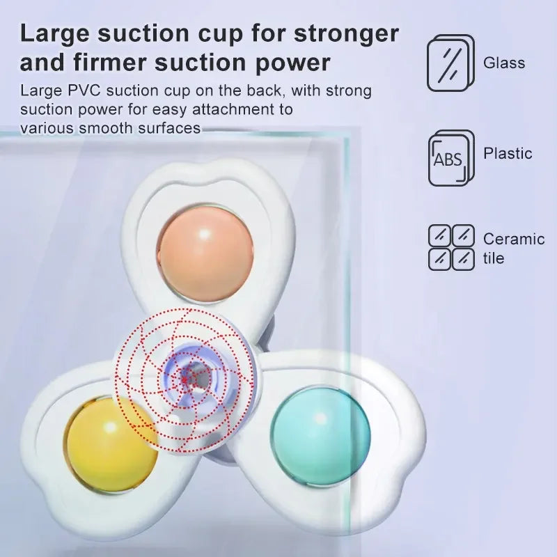 Baby Suction Spinner Bath Toy — Sensory Spinning Top | 6M-3Y - photo 4