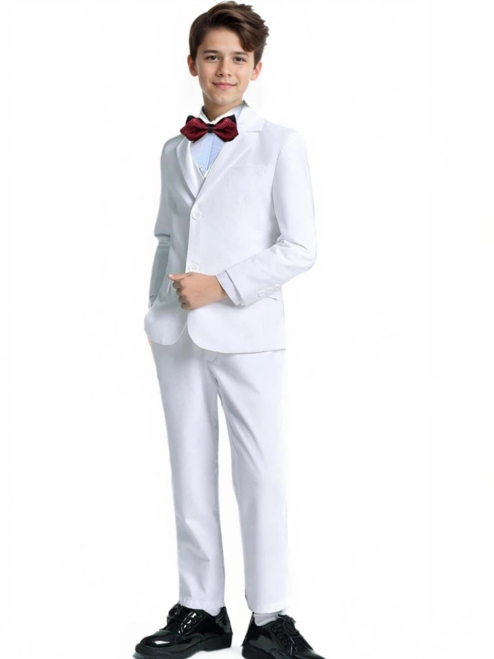 Boys Formal Suit 3-Piece 2-12Y — Notched Lapel Wedding Ring Bearer Outfit - photo 2