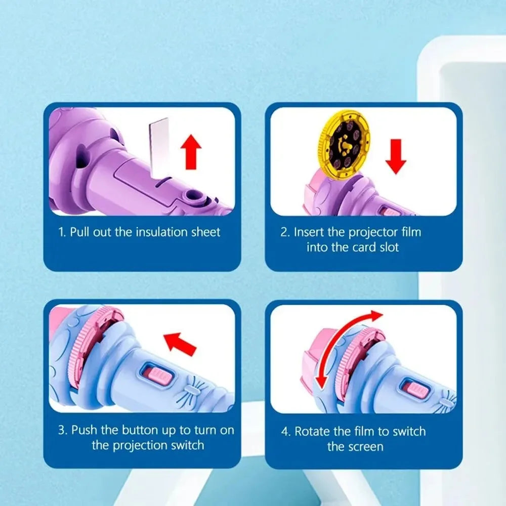 Cartoon projector flashlight bedtime story torch toy