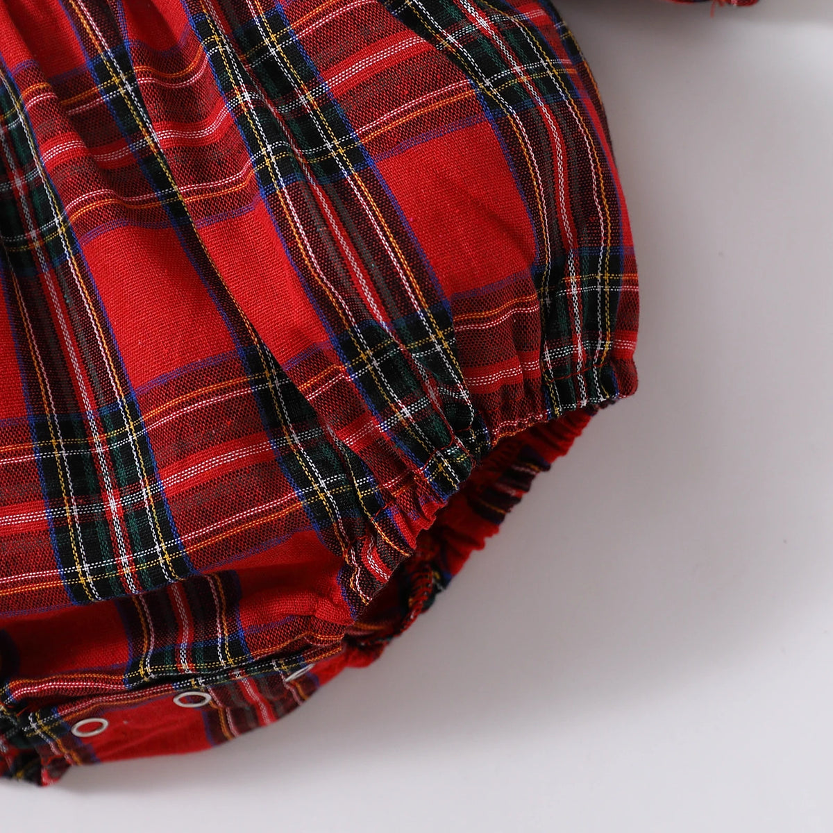 Red Plaid Cotton Baby Romper - Kindle Kids ABC - view 5
