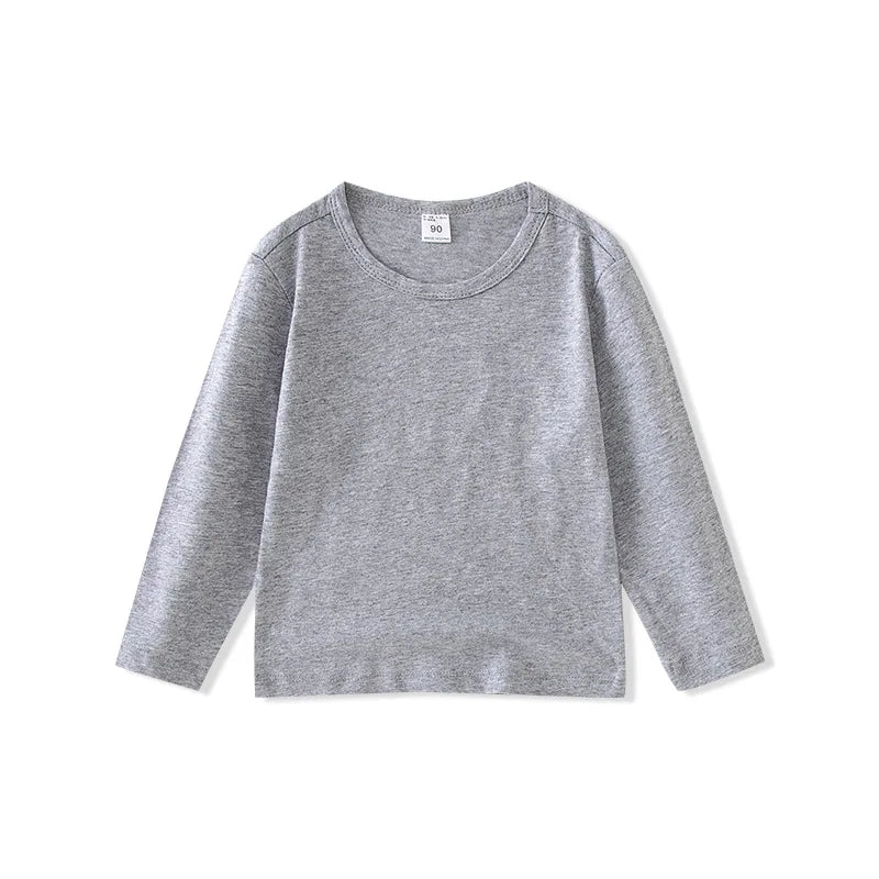 Kids long-sleeve cotton crew-neck basic top