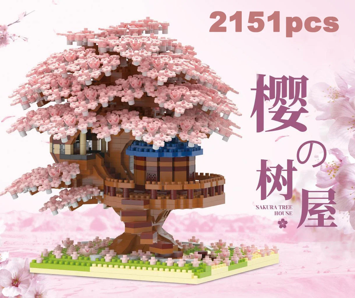 cherry blossom tree house building blocks model - photo 7