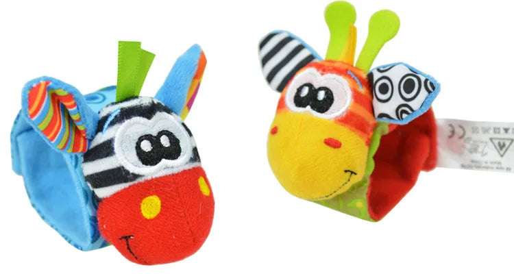 Baby Wrist Rattles & Animal Socks Set – Sensory Toys for Newborns (0–12M)