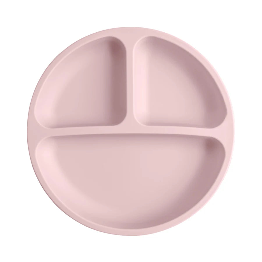 Baby silicone suction plate spill-proof divided feeding dish