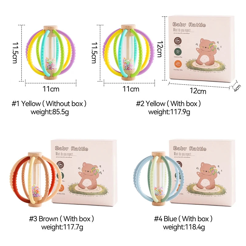 Baby Wooden Rattle & Silicone Teether Ball — photo 5