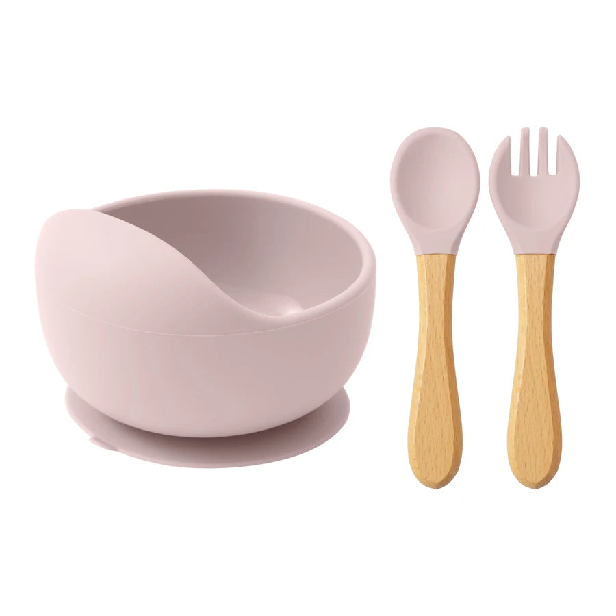 Baby Silicone Feeding Set — 3-Piece Suction Bowl, Spoon & Fork - photo 8