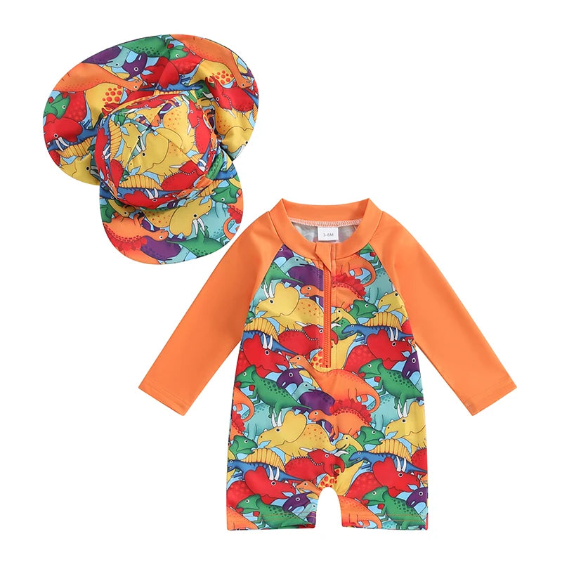 Baby Girls Rash Guard Swimsuit & Sun Hat Set — photo 9