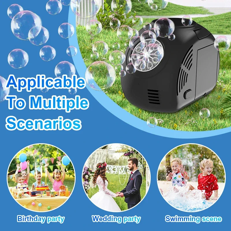 Handheld electric bubble blower machine toy for kids parties and outdoor play