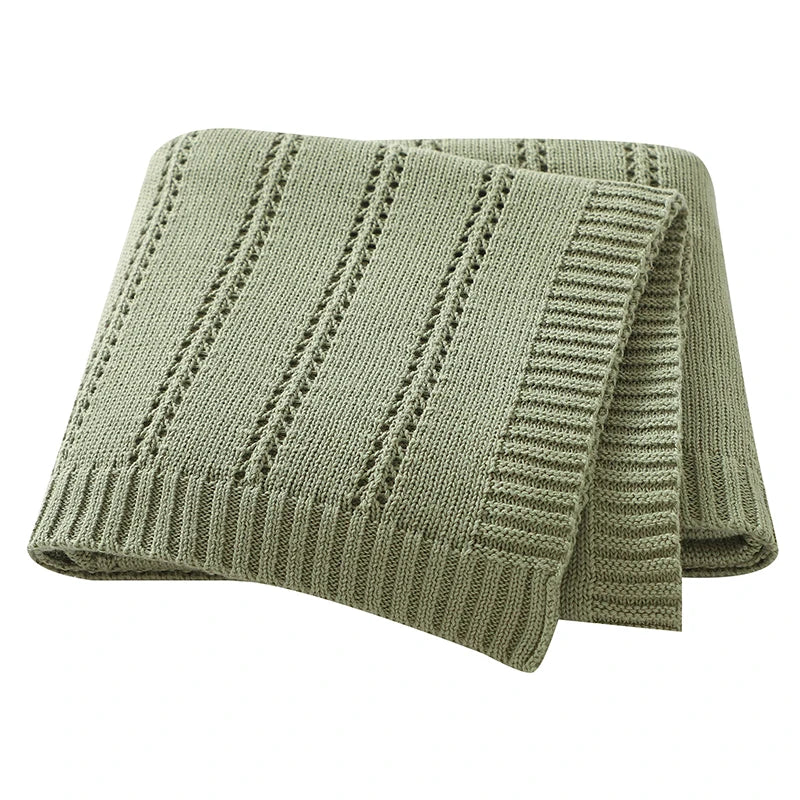 Vertical Stripe Knitted Cotton Baby Blanket - Kindle Kids ABC - view 8