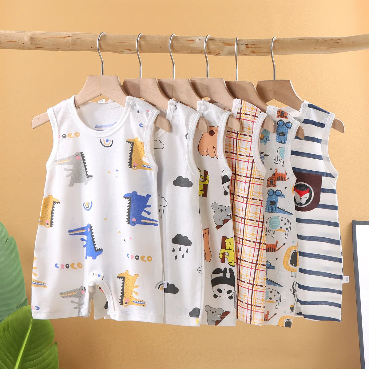 Baby Cotton Romper – Unisex Sleeveless Striped Bodysuit | 0–20 Months - photo 2