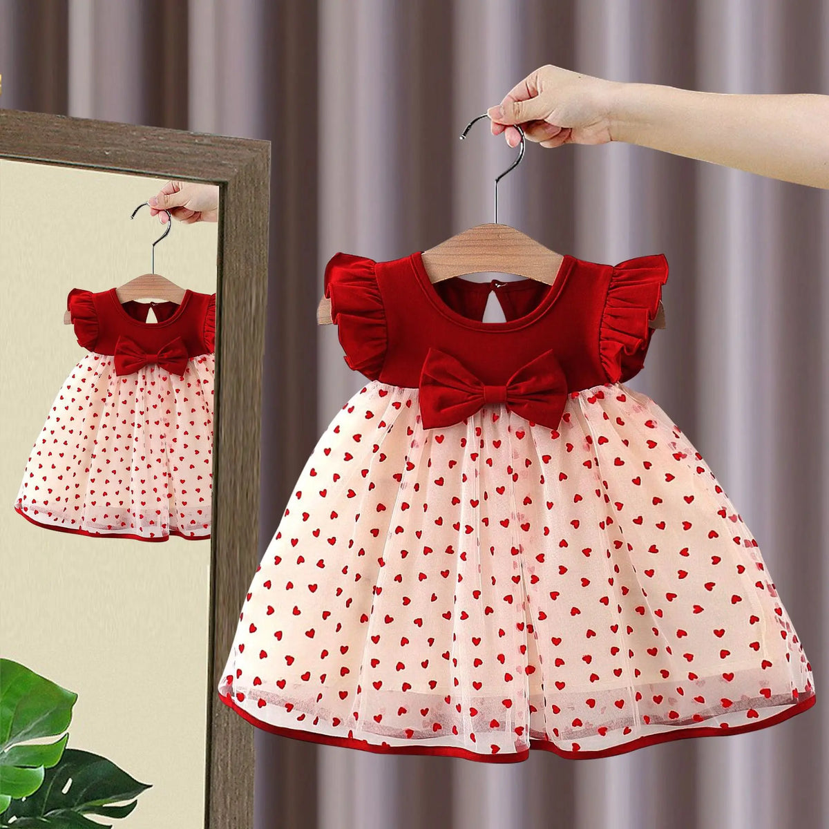 Baby Girl Summer Princess Dress – Bow Flutter Sleeve | 9M–3Y - photo 3