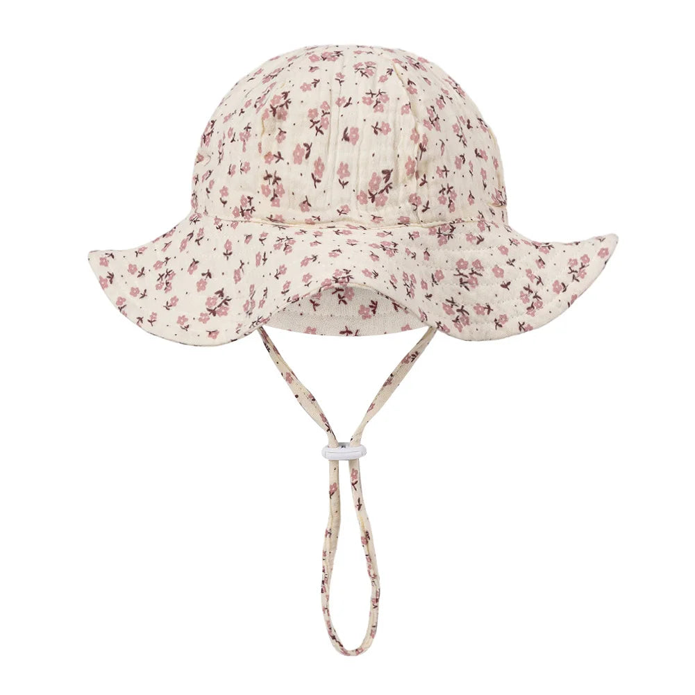 baby bucket sun hat floral and solid adjustable - photo 8