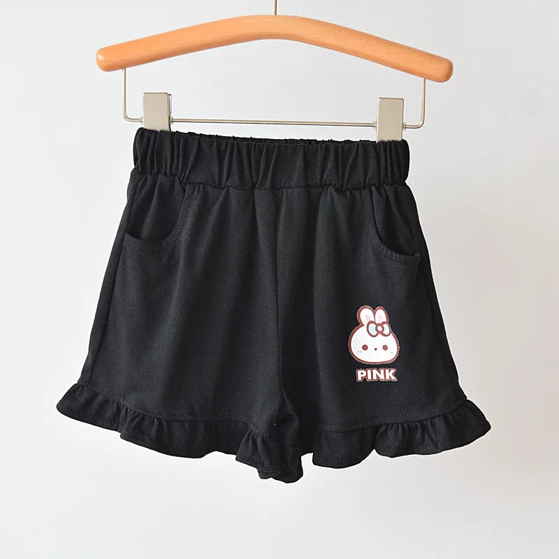 Girls Cotton Print Frill Shorts Cute Bow Ruffle - photo 7