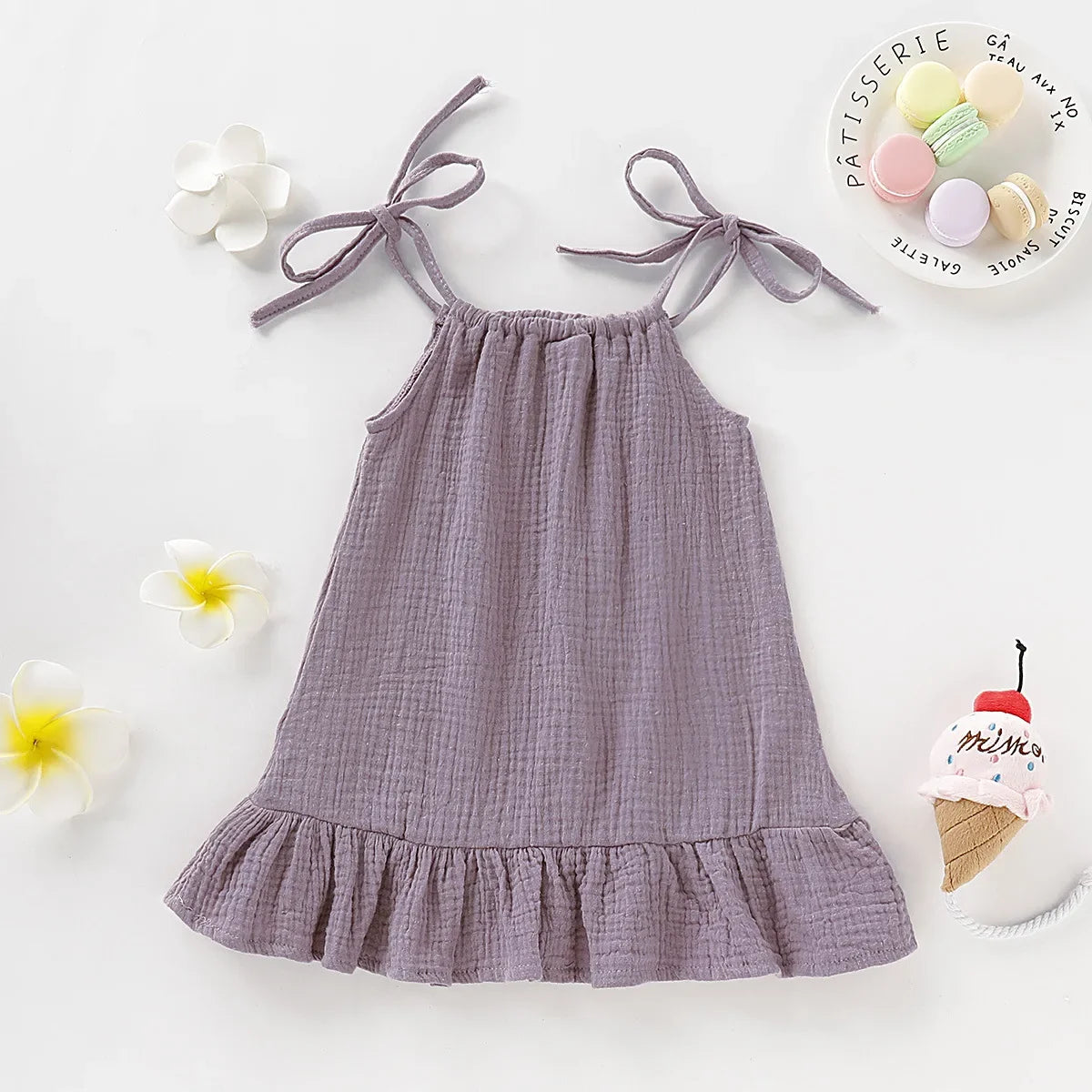 Toddler Girls Cotton Linen Muslin Slip Dress - photo 7