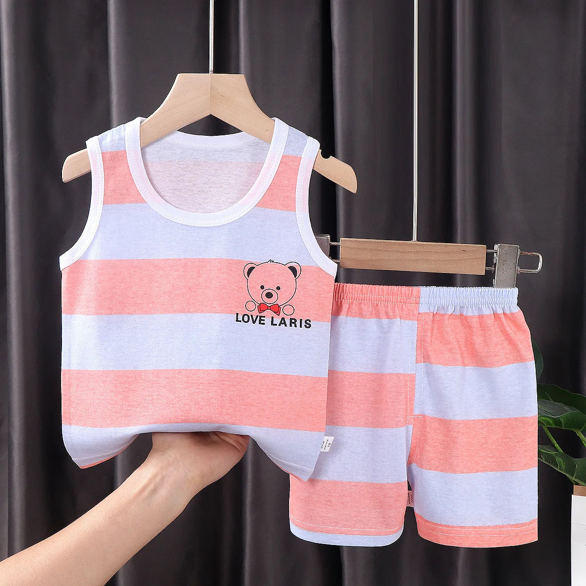 Kids summer sleeveless cotton vest and shorts set, ages 9M-8Y - photo 6
