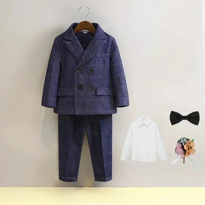 Boys Plaid Blazer Set 2-12Y — Birthday Wedding Performance Formal - photo 6
