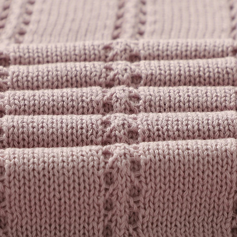 Vertical Stripe Knitted Cotton Baby Blanket - Kindle Kids ABC - view 5