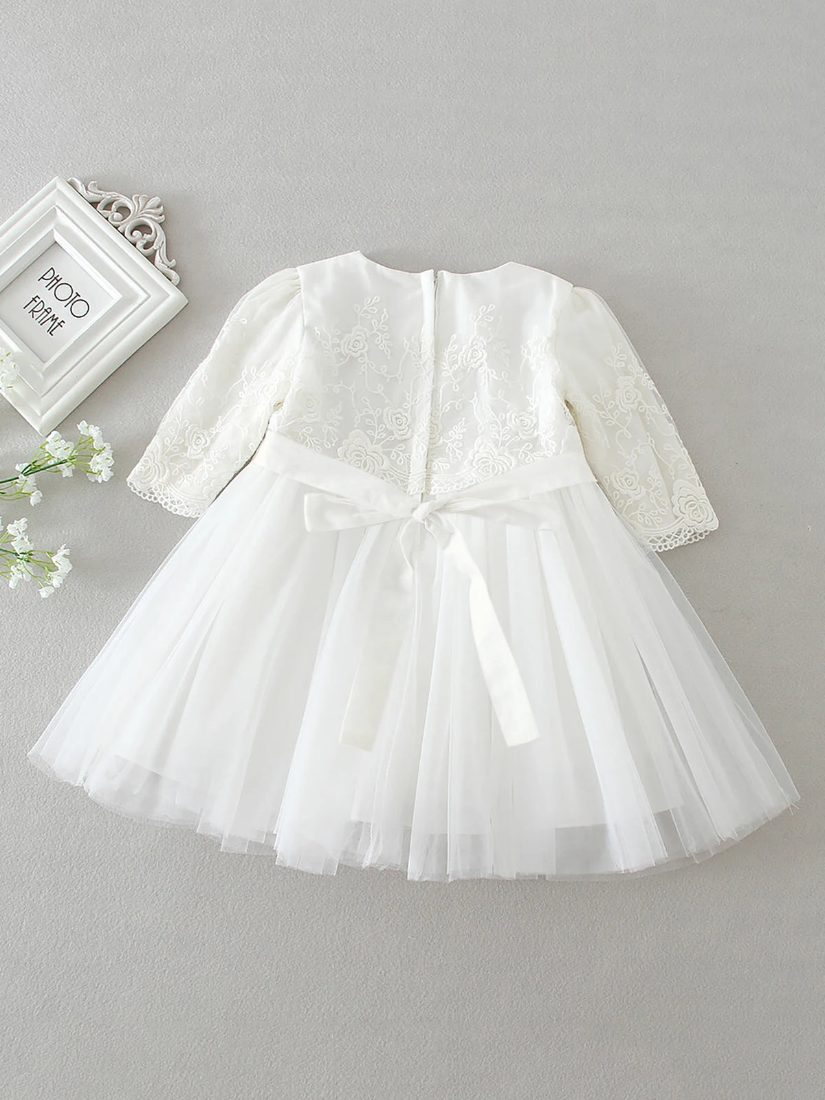 Baby Girls' Lace Christening Dress with Bonnet - Kindle Kids ABC - view 2