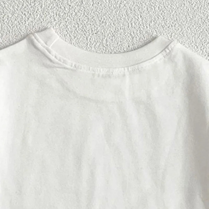 Maglietta in Cotone per Neonati — Top a Maniche Corte Tinta Unita | 0-4A