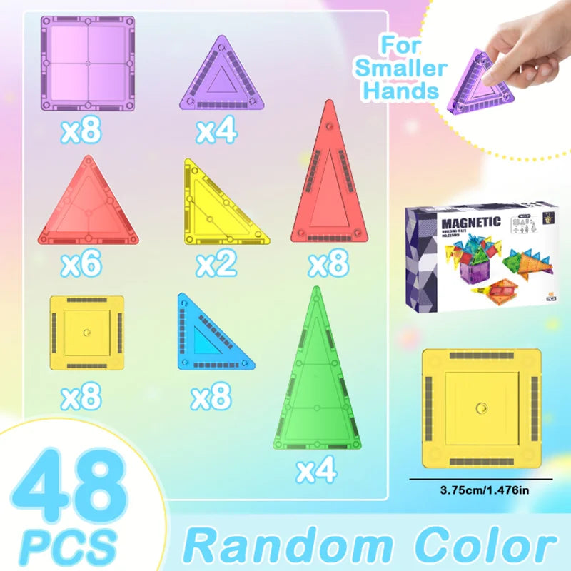 Mini Magnetic Tiles - Educational Building Blocks Set - photo 12