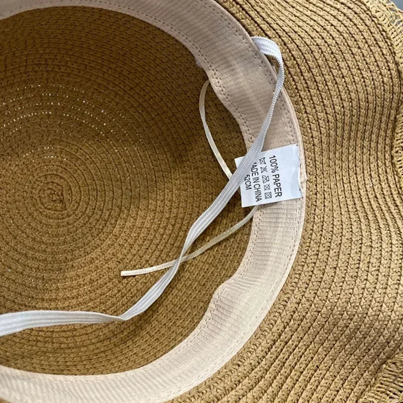 Kids Straw Sun Hat for Girls Summer Beach Cap 2-7 Years - photo 6